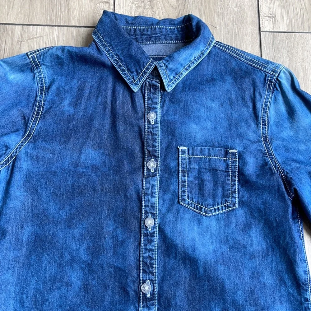 Justice Girl Denim Blouse Size 12